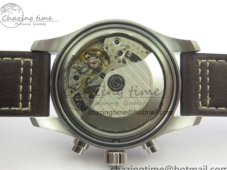 MIROTIME 1221 Pilot Chrono Spitfire IW387903 SS ZF 1:1 Best Edition Black Dial on Brown Leather Strap A OdorResistant 7127